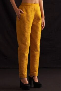 Amrich Mae Woven Silk Quilted Trousers -Deals Haute Togs Store 211123ach14 3