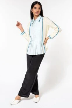 Bodice Blue Multi-binded Shirt