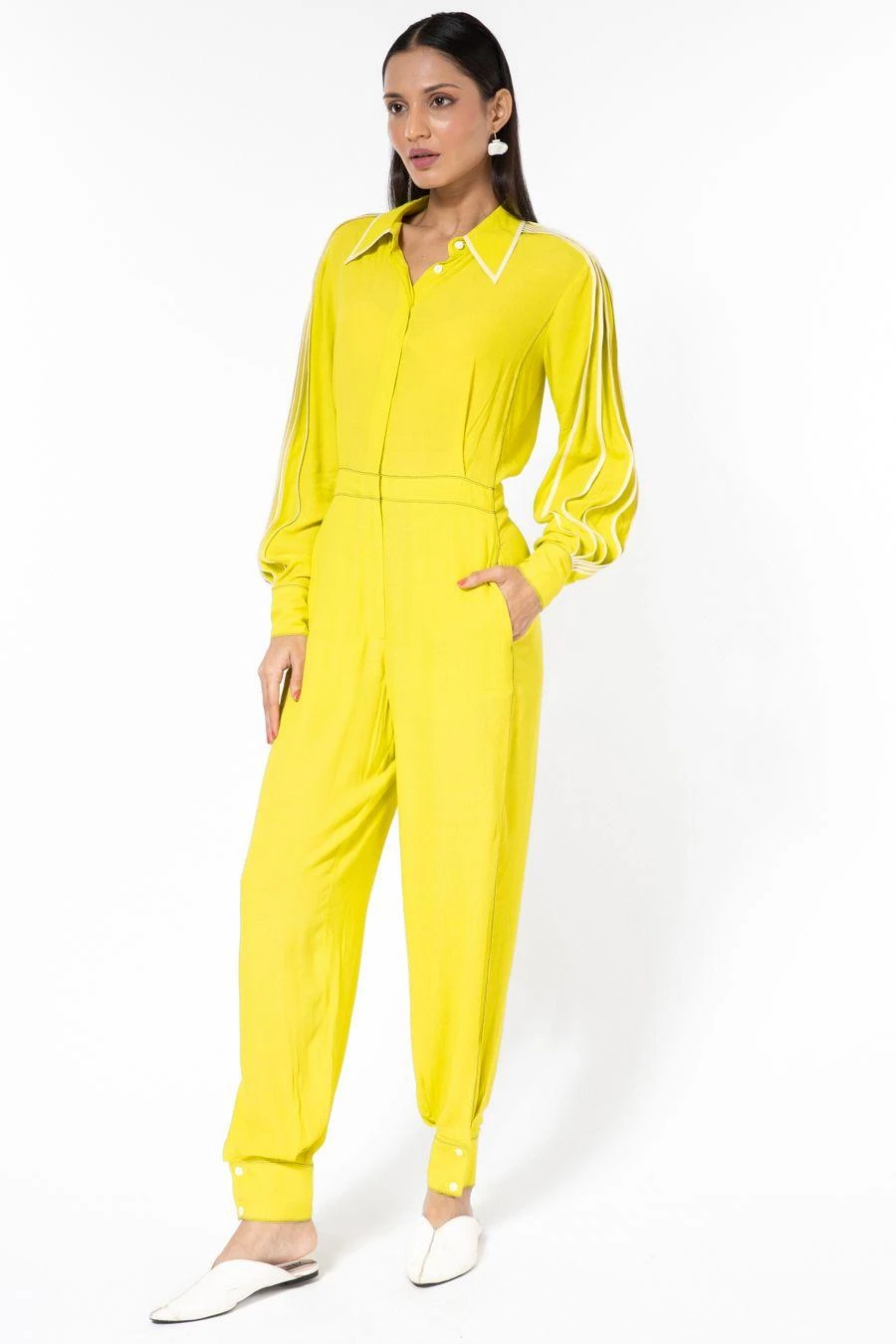 Bodice Lime Green Pleated Jumpsuit 4 Bodice Lime Green Pleated Jumpsuit - Image 2