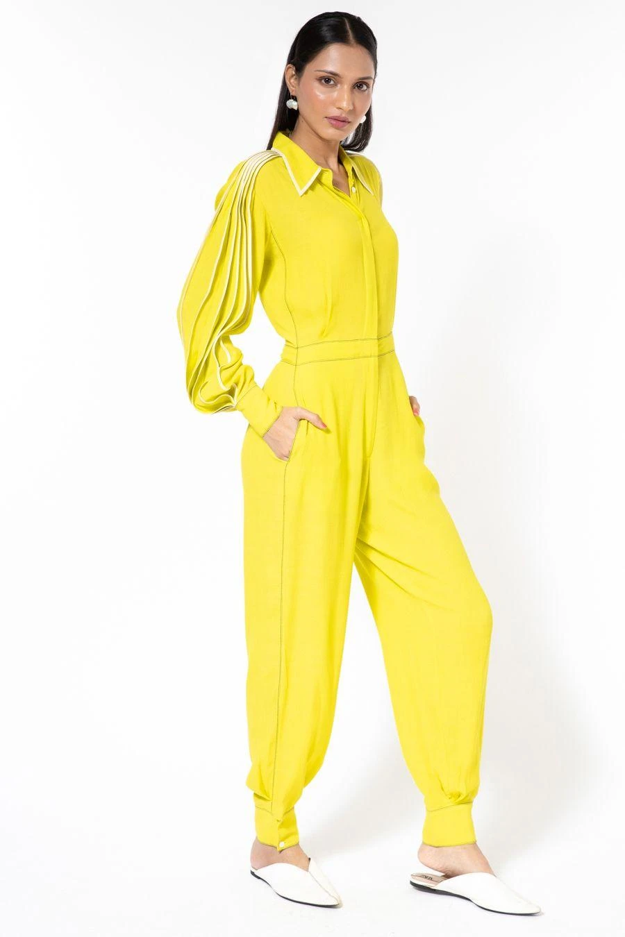 Bodice Lime Green Pleated Jumpsuit 5 Bodice Lime Green Pleated Jumpsuit - Image 3