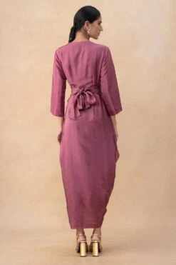 Aikeyah Bermuda Onion Drape Dress With A Quilted Belt -Deals Haute Togs Store 2208aik14 6