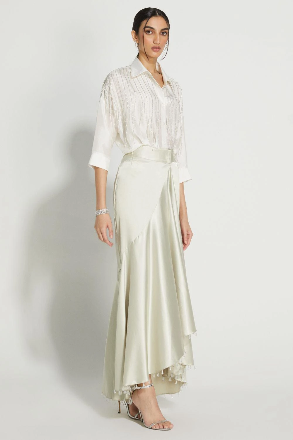 431-88 By Shweta Kapur Ecru Raindrop Skirt 4 431-88 By Shweta Kapur Ecru Raindrop Skirt - Image 2