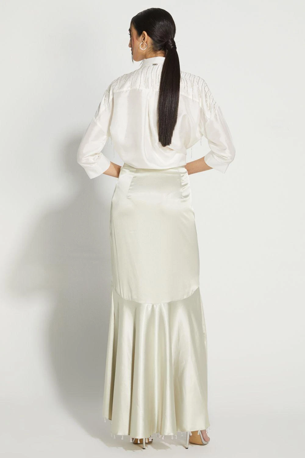 431-88 By Shweta Kapur Ecru Raindrop Skirt 5 431-88 By Shweta Kapur Ecru Raindrop Skirt - Image 3