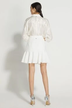 431-88 By Shweta Kapur White Seersucker Coco Skirt -Deals Haute Togs Store 2211405 3