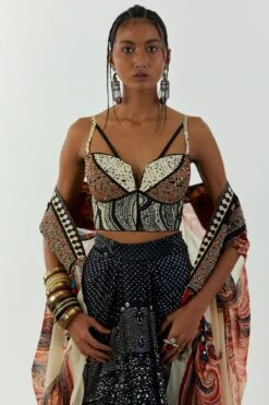 Aseem Kapoor Mogra Embroidered Chandra Corset Blouse -Deals Haute Togs Store 2211ask39 3
