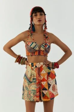 Aseem Kapoor Multicoloured Embellished Kama Blouse -Deals Haute Togs Store 2211ask40 3