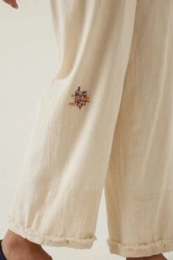 Sunira Designs Off White Gulzaar Khadi Frayed Pants -Deals Haute Togs Store 2222323sg60 3