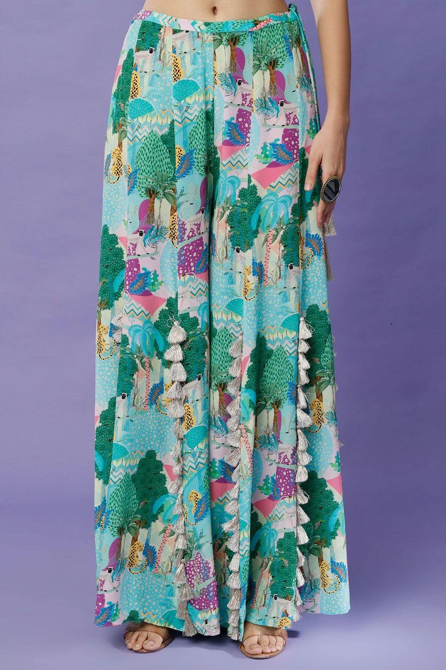 Payal Singhal Aqua Kuni Printed Choli & Sharara 5 Payal Singhal Aqua Kuni Printed Choli & Sharara - Image 3