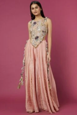 Payal Singhal Blush Pink Embellished Choli & Sharara Set