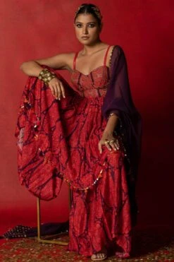 Pooja Keyur Purple Aari Embroidered Sharara Set -Deals Haute Togs Store 229pk25 4