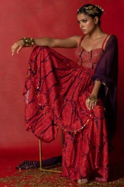 Pooja Keyur Purple Aari Embroidered Sharara Set -Deals Haute Togs Store 229pk25 5