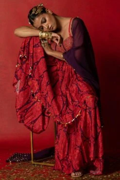 Pooja Keyur Purple Aari Embroidered Sharara Set -Deals Haute Togs Store 229pk25 6