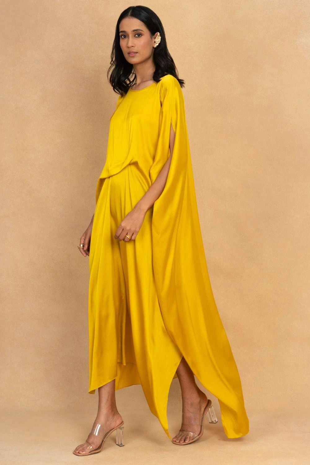 Stephany Yellow High Neck Dress 4 Stephany Yellow High Neck Dress - Image 2