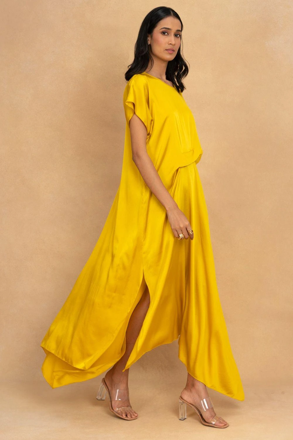 Stephany Yellow High Neck Dress 5 Stephany Yellow High Neck Dress - Image 3