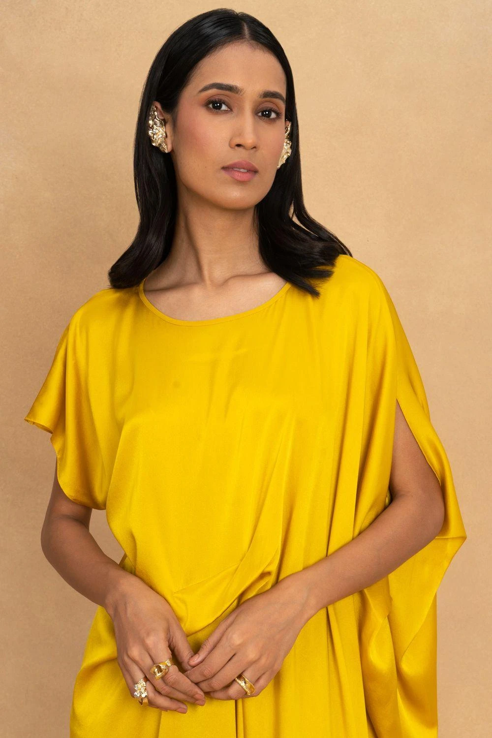 Stephany Yellow High Neck Dress 6 Stephany Yellow High Neck Dress - Image 4