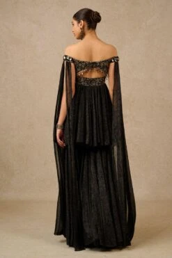 Tarun Tahiliani Black Sequin Embellished Sharara Set -Deals Haute Togs Store 231023tt39 4
