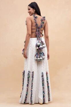 Payal Singhal Ivory Embroidered Backless Choli & Sharara -Deals Haute Togs Store 232pys7 5