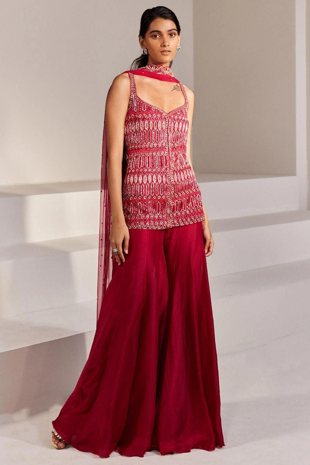 Ritika Mirchandani Magenta Hand Embroidered Sharara Set 3 Ritika Mirchandani Magenta Hand Embroidered Sharara Set