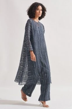 Amrich Leher Striped Grey Trousers