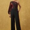 Bodice Black Pleated Jumpsuit With A Drape -Deals Haute Togs Store 23bo10 1