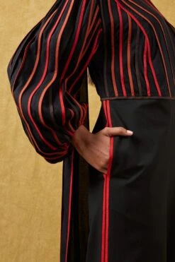 Bodice Black Pleated Jumpsuit With A Drape -Deals Haute Togs Store 23bo10 5