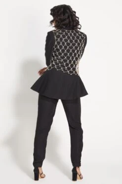 431-88 By Shweta Kapur Black Tailored Slim Fit Trousers -Deals Haute Togs Store 23new12 3