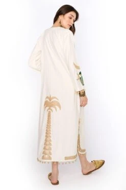 Heirloom By Rara Avis Off White Hamsa Embroidered Column Dress -Deals Haute Togs Store 23rh45 4
