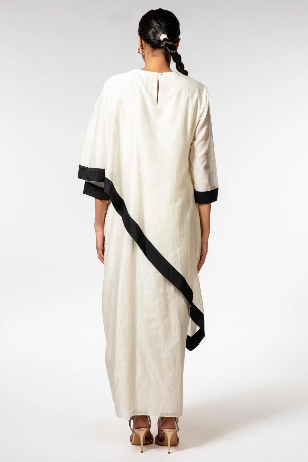 Aikeyah White Asymmetric Drape Dress 6 Aikeyah White Asymmetric Drape Dress - Image 4