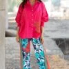 Pooja Keyur Pink Printed Buttoned Down Shirt -Deals Haute Togs Store 24042023pk08 1
