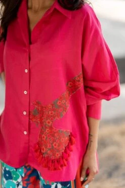 Pooja Keyur Pink Printed Buttoned Down Shirt 10 Pooja Keyur Pink Printed Buttoned Down Shirt -Deals Haute Togs Store 24042023pk08 4