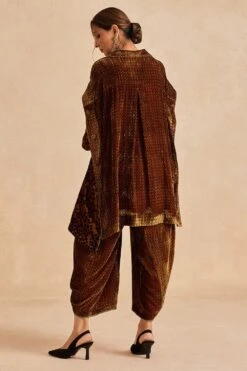 Sunira Designs Mustard Ruhaani Kimono Sleeve Shirt -Deals Haute Togs Store 241123sa12 4