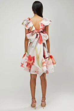 Gauri & Nainika Red Botanical Print Dress -Deals Haute Togs Store 248g n12 4