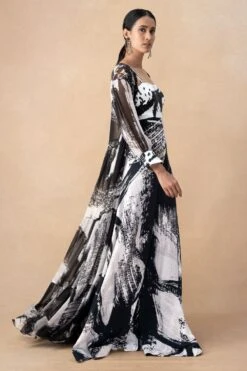 Nikita Mhaisalkar Black Abstract Printed Jumpsuit -Deals Haute Togs Store 251023nm9 2