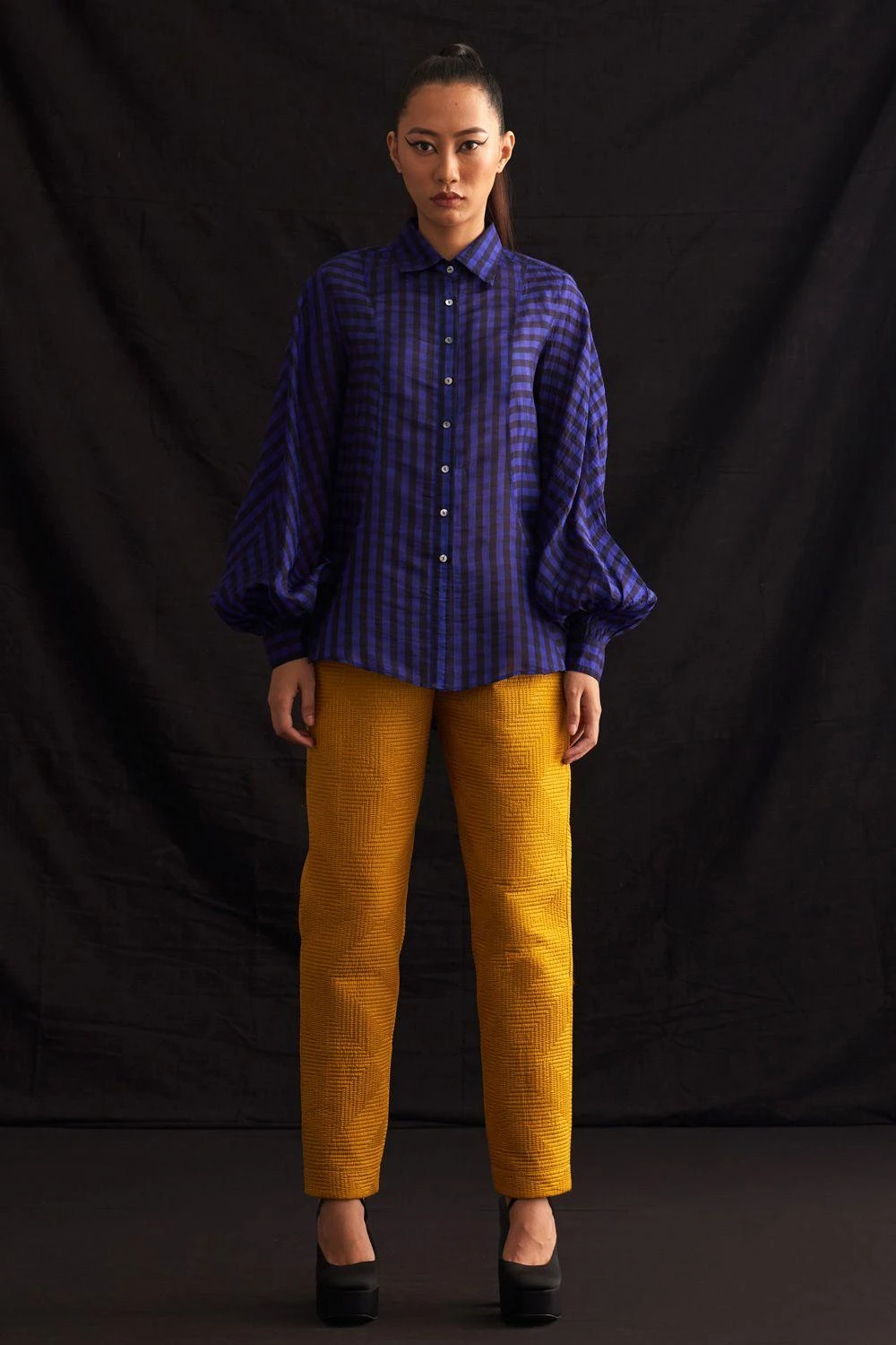 Amrich Blue Handwoven Checkered Shirt 3 Amrich Blue Handwoven Checkered Shirt