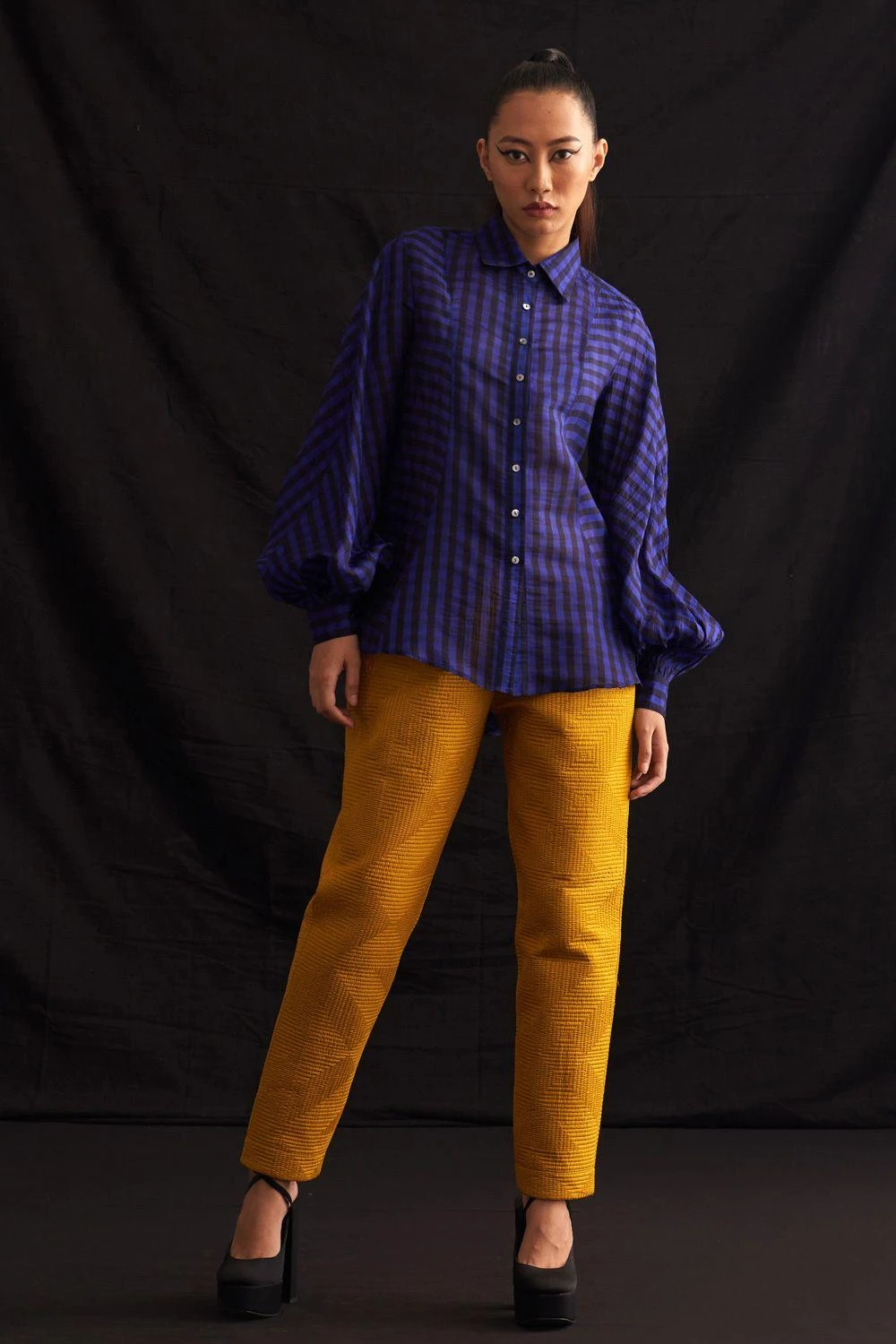 Amrich Blue Handwoven Checkered Shirt 4 Amrich Blue Handwoven Checkered Shirt - Image 2