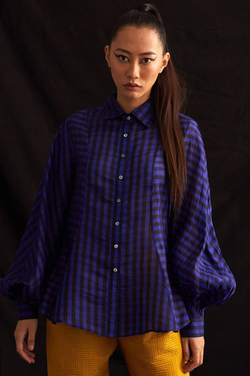 Amrich Blue Handwoven Checkered Shirt 6 Amrich Blue Handwoven Checkered Shirt - Image 4