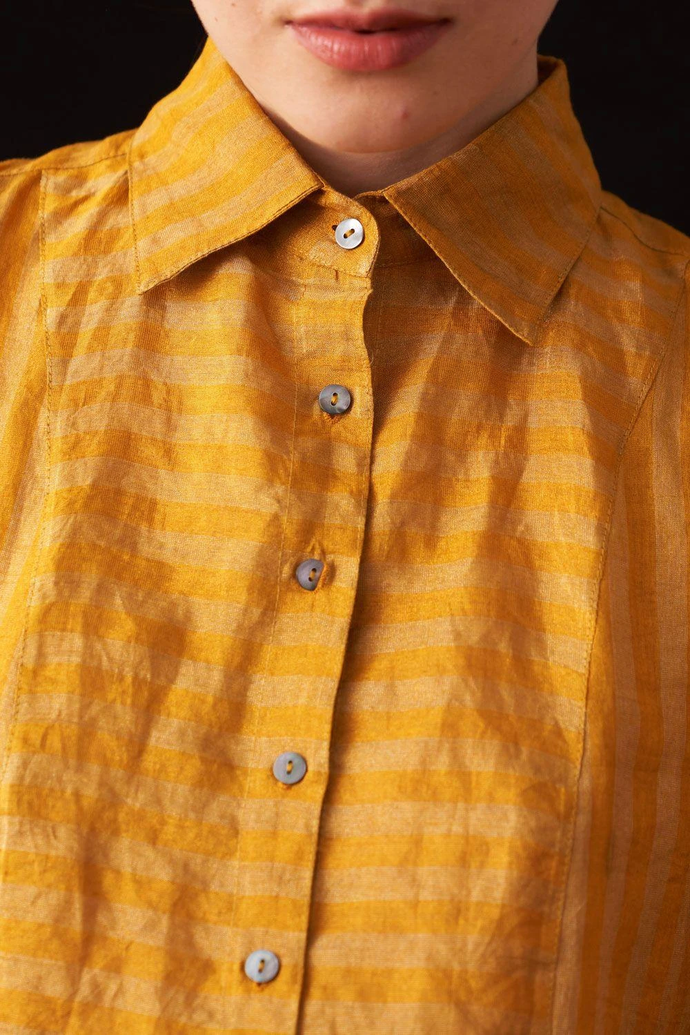 Amrich Nura Metallic Button Down Yellow Shirt 6 Amrich Nura Metallic Button Down Yellow Shirt - Image 4