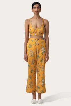 November Noon Herb Mustard Bustier Top