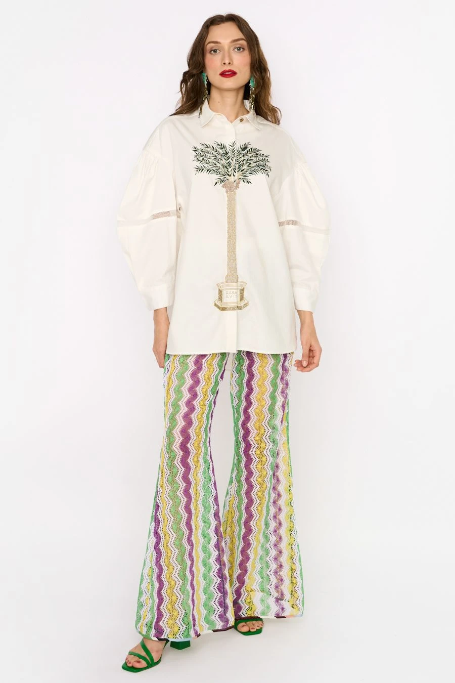 Rara Avis Ivory Dropped Shoulder Hand Embellished Shirt 3 Rara Avis Ivory Dropped Shoulder Hand Embellished Shirt