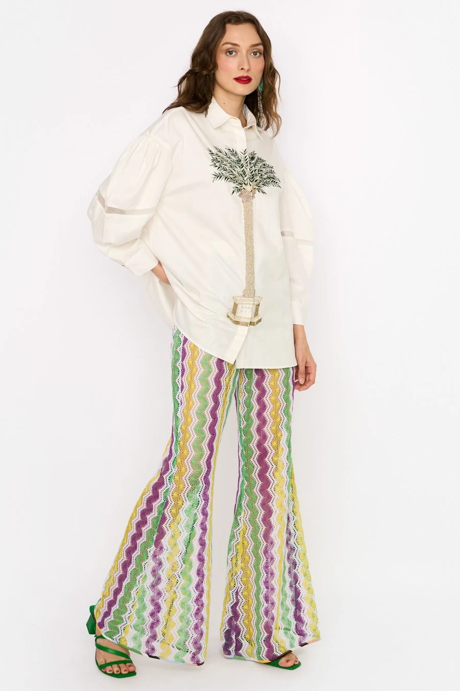 Rara Avis Ivory Dropped Shoulder Hand Embellished Shirt 4 Rara Avis Ivory Dropped Shoulder Hand Embellished Shirt - Image 2