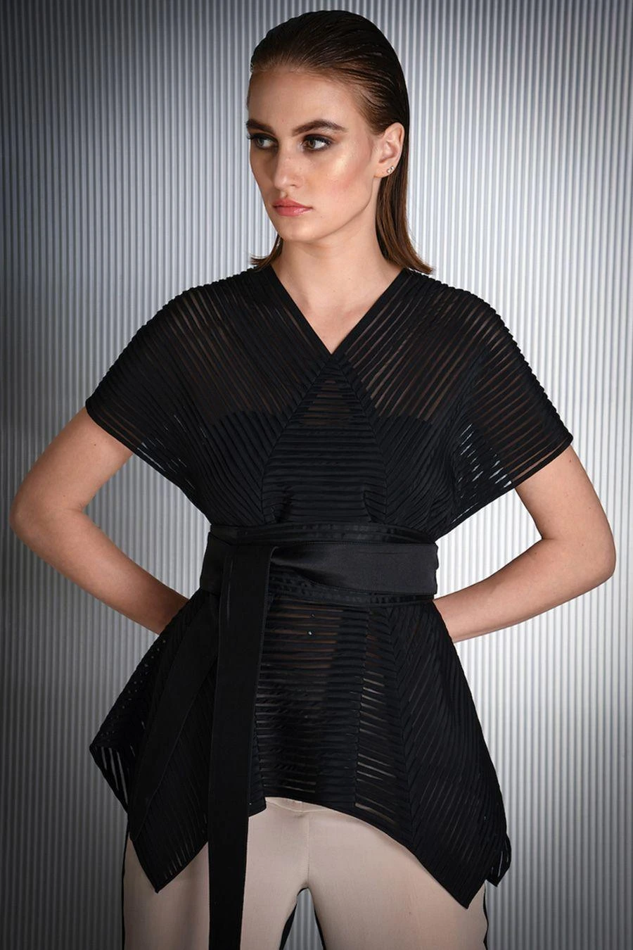 Rohit Gandhi + Rahul Khanna Black Panelled Box Top 4 Rohit Gandhi + Rahul Khanna Black Panelled Box Top - Image 2