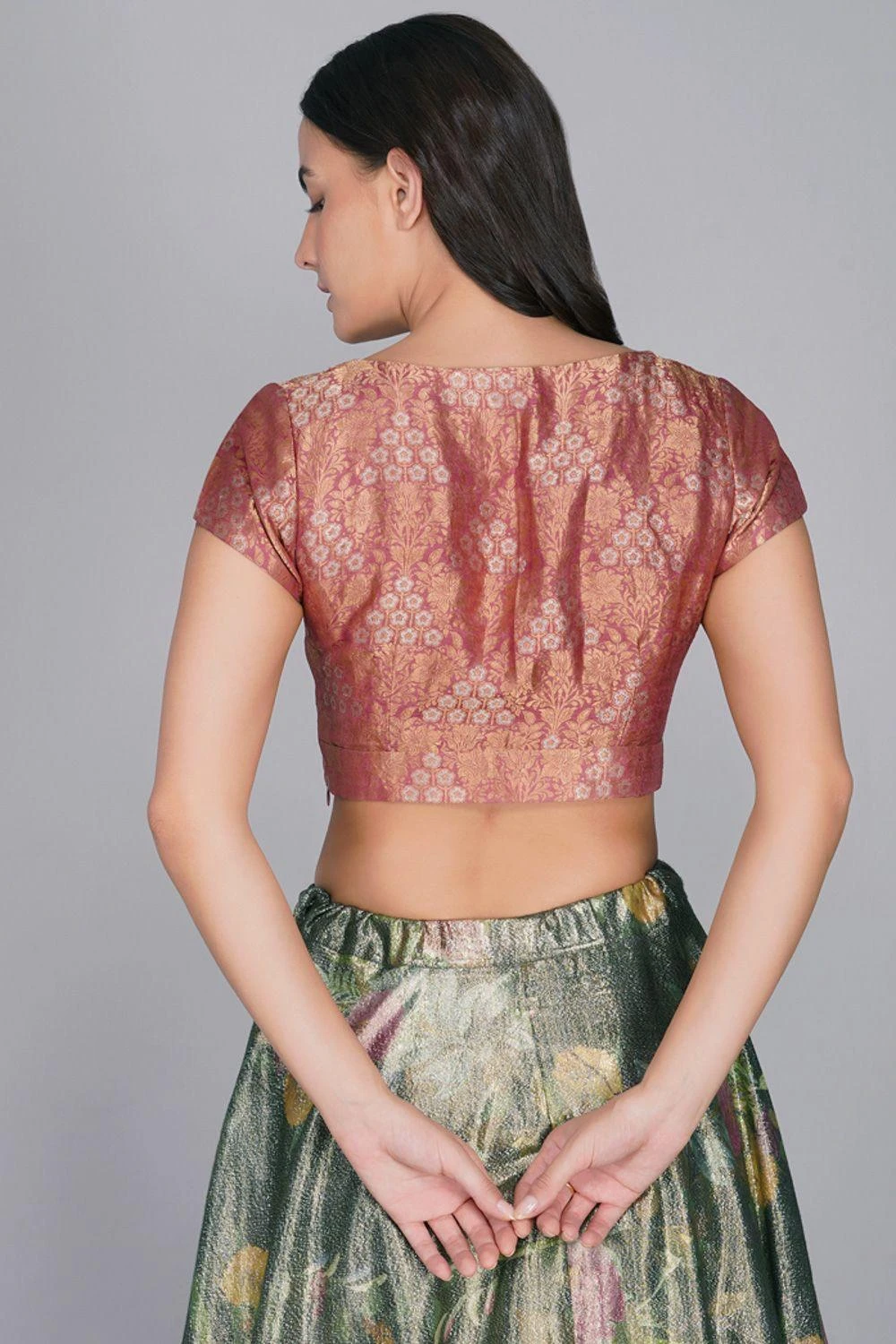 YAVI Flower Duet Silk Brocade Blouse 8 YAVI Flower Duet Silk Brocade Blouse - Image 6