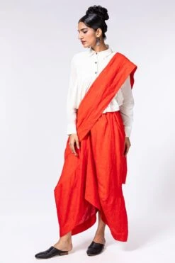 Chola Red Draped Sari -Deals Haute Togs Store 2611edt6 3