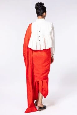 Chola Red Draped Sari -Deals Haute Togs Store 2611edt6 4