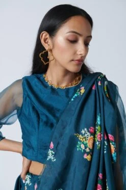 Nadiya Paar Mist Mulberry Silk Blouse -Deals Haute Togs Store 2623np16 3