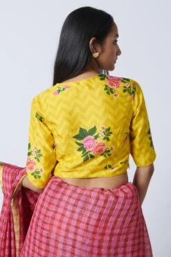Nadiya Paar Rose Chintz Yellow Blouse -Deals Haute Togs Store 2623np19 4