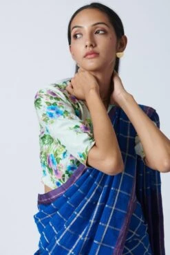 Nadiya Paar Off White V-neck Floral Blouse -Deals Haute Togs Store 2623np21 3