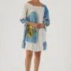 YAM Blue Poppies Off Shoulder Dress 1 YAM Blue Poppies Off Shoulder Dress -Deals Haute Togs Store 26623yam13 1