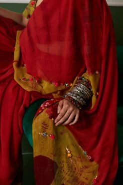 Medha Green Hand Embroidered Backless Blouse -Deals Haute Togs Store 268med1 4