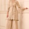 Tarun Tahiliani Champagne Gold Floral Embellished Sharara Set 2 Tarun Tahiliani Champagne Gold Floral Embellished Sharara Set -Deals Haute Togs Store 27042023tt01 1